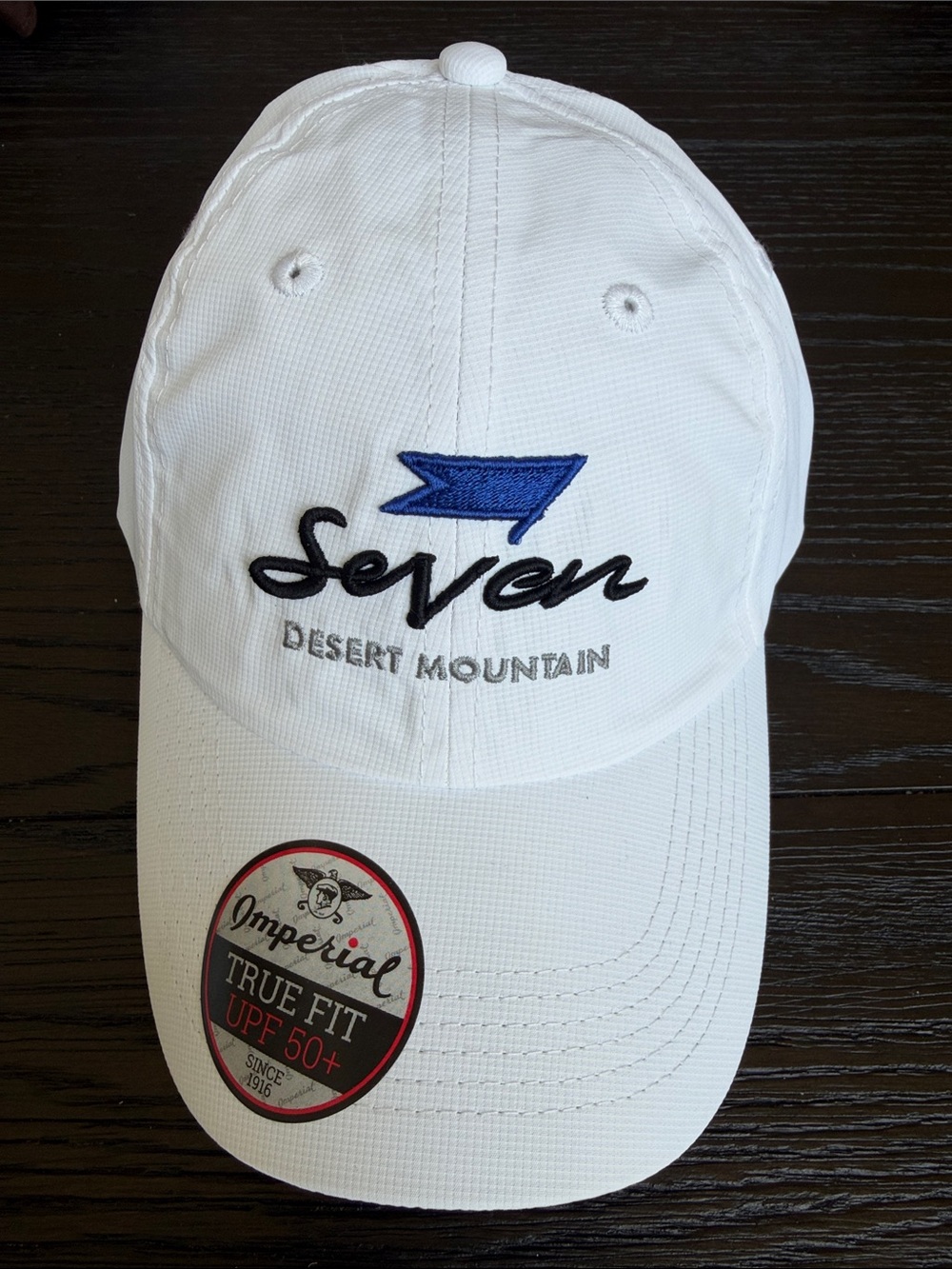 Seven Desert Mountain Embroidered White Baseball Hat